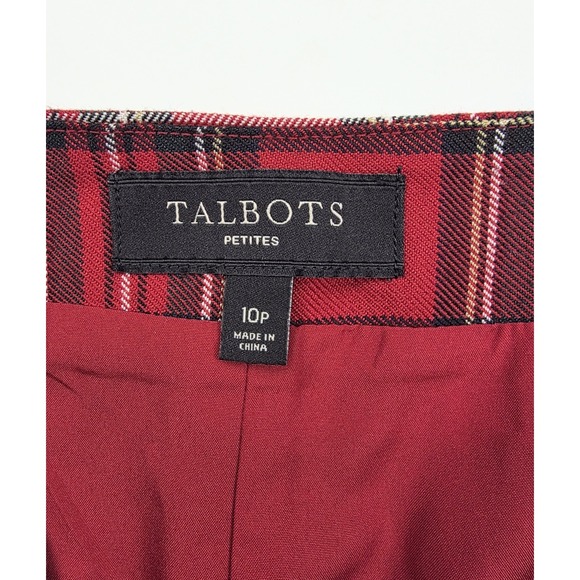 Talbots Petites Red Plaid Side Zip Mini Skirt Women's Size 10P - Picture 6 of 7